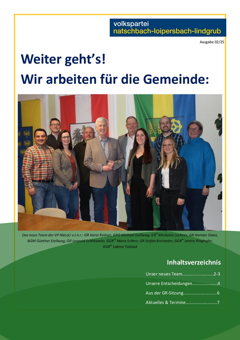 Titelseite Zeitung März 2025