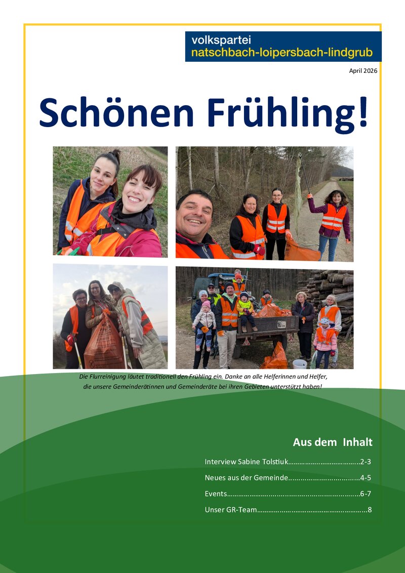 Titelseite Zeitung Fühling 2026